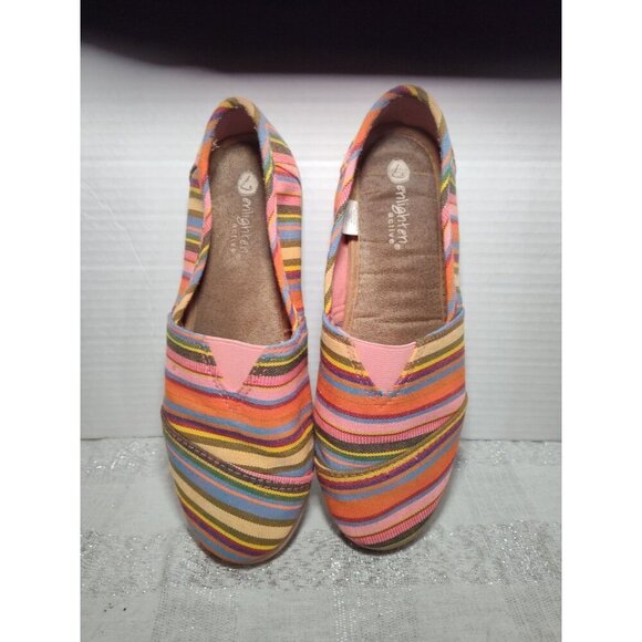 Enlighten Active SlipOn Flat Womens Sz 6 Comfort Striped Pink Loafer Casual Shoe - Picture 2 of 12